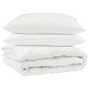 vidaXL Antklodė su pagalve 3 pcs Balta Mikropluo&scaron;tas