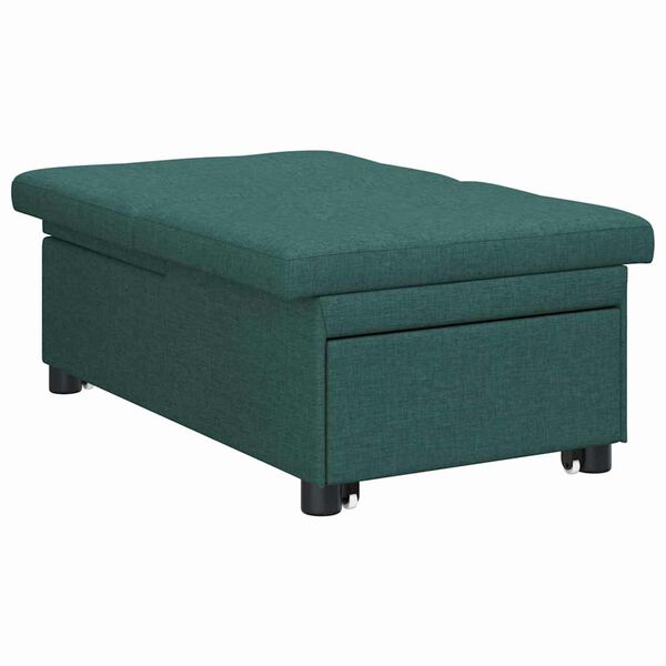 vidaXL I&scaron;traukiama sofa-lova Tamsiai žalia 194 x 50 x 82 cm audinys