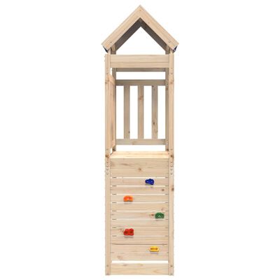 vidaXL Žaidimų bokštas su laipiojimo sienele, 110,5x52,5x215cm, pušis