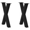 vidaXL Valgomojo stalo kojos, X formos, 2 vnt., juodos, 50x(72-73) cm, plienas