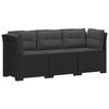vidaXL 3-vietė sodo sofa su pagalvėlėmis, Rattan i&scaron;vaizda PP Antracito