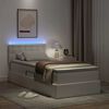 vidaXL Lova su daiktų laikymo vieta ir LED &Scaron;vari balta 100 x 200 cm
