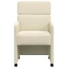 vidaXL Valgomojo Kėdės su Ratukais 2 pcs Kreminė 58 x 65 x 98 cm