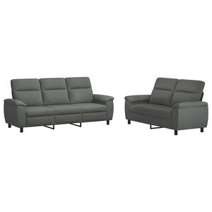 vidaXL Sofos komplektas 2 pcs Tamsiai pilka Audinys