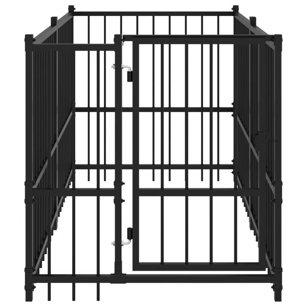 vidaXL Voljeras &scaron;unims, juodos spalvos, 193,5x97x100cm, plienas