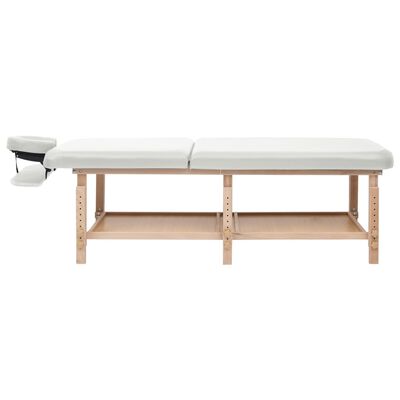 vidaXL Masažo stalas, baltos spalvos, dirbtinė oda, 2 zonų