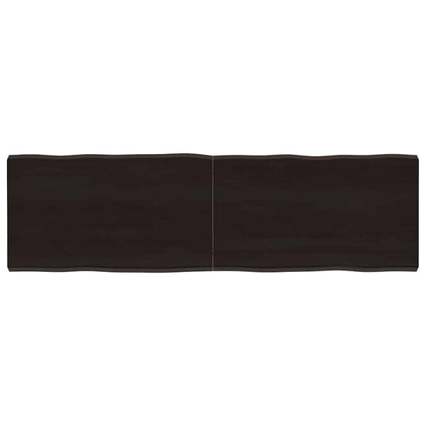 vidaXL Stalvir&scaron;is, tamsiai ruda, 140x40x(2-4) cm, medienos masyvas