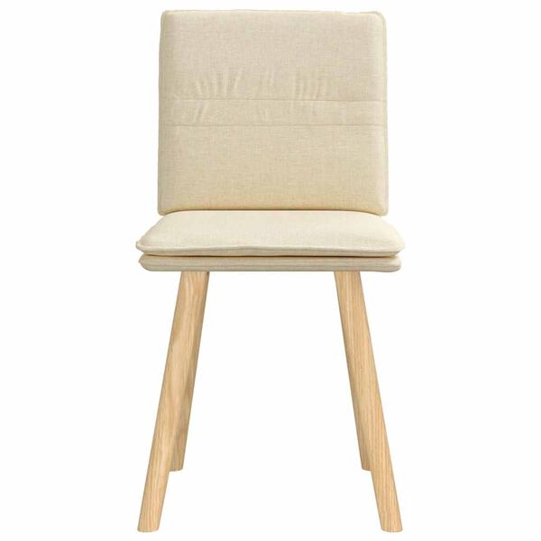 vidaXL Valgomojo kėdės, 2vnt., kreminės spalvos, audinys