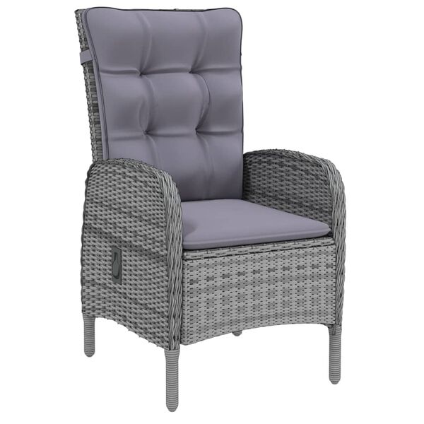 vidaXL Sodo valgomojo baldų komplektas, 5 dalių, pilkas, poliratanas