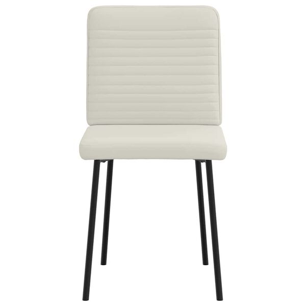 vidaXL Valgomojo kėdės, 6vnt., kreminės spalvos, aksomas