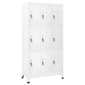 vidaXL Persirengimo spintelė, 9 skyrių, plieninė, 90x45x180 cm, pilka