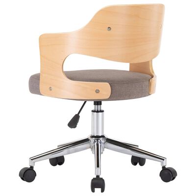 vidaXL Pasukama valgomojo kėdė, taupe, lenkta mediena ir audinys
