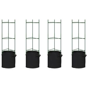 vidaXL Pomidorų narvai su augalų mai&scaron;eliais, 4vnt., 116cm, plienas/PP