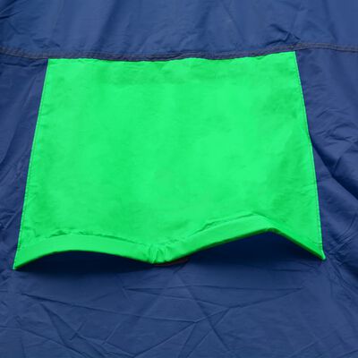 vidaXL Stovyklavimo palapinė, audinys, devynvietė, mėlyna ir žalia