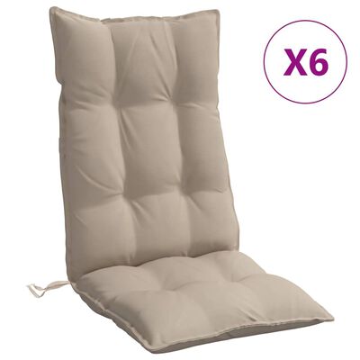 vidaXL Kėdės pagalvėlės, 6vnt., taupe spalvos, oksfordo audinys