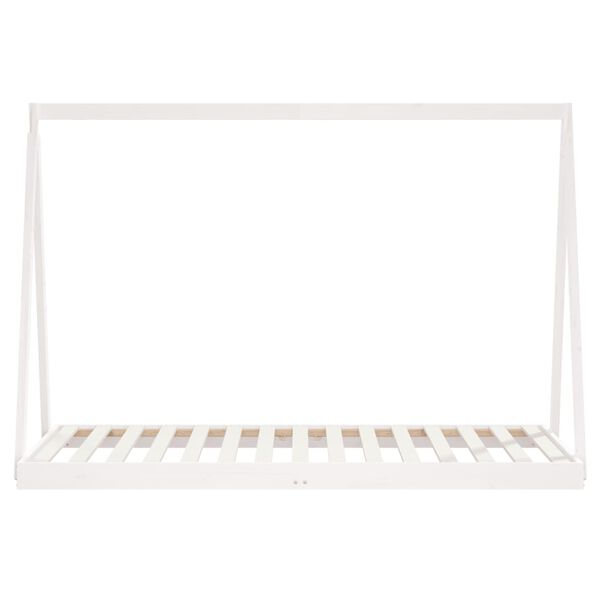 vidaXL Vaikiškos lovos rėmas, baltas, 90x190cm, pušies masyvas