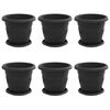 vidaXL Augalų vazonai 6 vnt. Juoda &Oslash; 22 x 18 cm Plastmasė