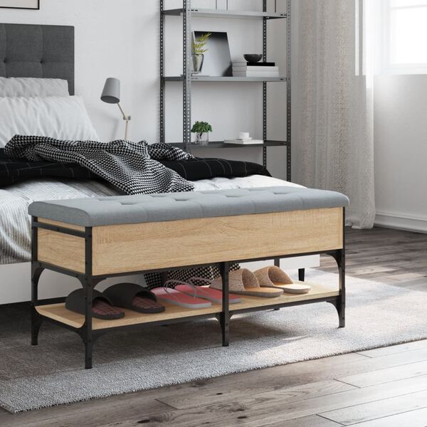 vidaXL Batų suoliukas, sonoma ąžuolo, 102x42x45cm, apdirbta mediena