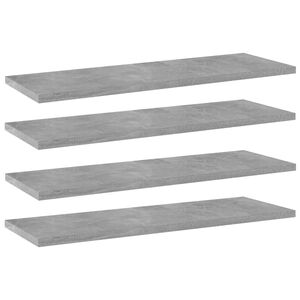 vidaXL Knygų lentynos plok&scaron;tės, 4vnt., betono pilkos, 60x20x1,5cm, MDP