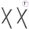 vidaXL Valgomojo stalo kojos, 2 vnt., antracito spalvos, 90x(72-73) cm, plienas