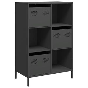 vidaXL Komoda, juodos spalvos, 68x39x103,5cm, plienas