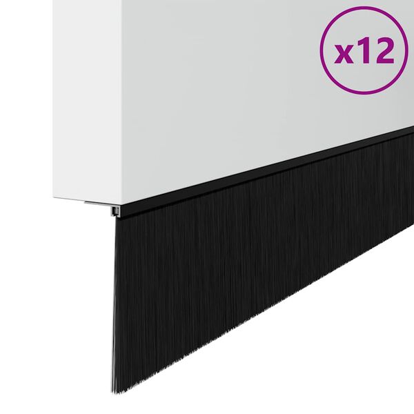 vidaXL Sukabinamų durų &scaron;epetėlių sandarikliai 12 pcs Juoda 100 cm