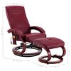 vidaXL Atlo&scaron;. masažinis krėslas su pakoja, raud. vyno sp., dirbt. oda