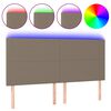 vidaXL Galvūgalis su LED, taupe spalvos, 200x5x118/128cm, audinys