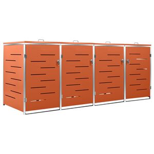 vidaXL Keturvietė konteinerių pastogė, 276,5x77,5x115 cm, plienas