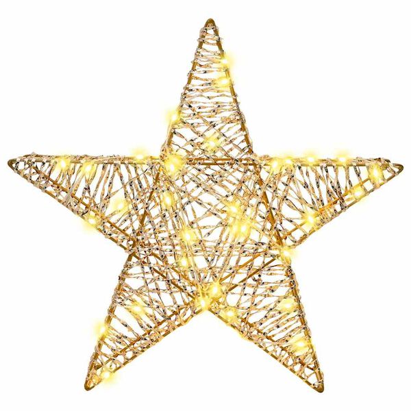vidaXL 3D žvaigždė su 50 LED &Scaron;ilta balta 55 x 52.5 x 9 cm PET