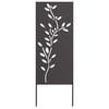 vidaXL Sodo privatumo ekranas Gėlių Juoda 50 x 140 cm
