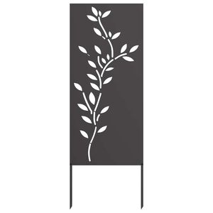 vidaXL Sodo privatumo ekranas Gėlių Juoda 50 x 140 cm
