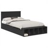 vidaXL Lovos rėmas su lentyna Juoda 135 x 190 cm Apdirbta mediena