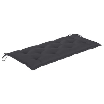 vidaXL Sodo suoliukas su antracito pagalvėle, 120cm, tikmedžio masyvas