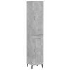 vidaXL Komoda, betono pilkos spalvos, 34,5x34x180cm, apdirbta mediena