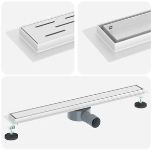 vidaXL Du&scaron;o nuotekų 2-in-1 su 360&deg; sifonu Sidabro 70 cm