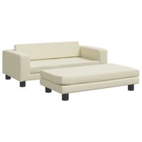 vidaXL Vaikiška sofa su pakoja, kreminė, 100x50x30cm, dirbtinė oda