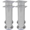 vidaXL 4 Apvalios Sofos Kojelės, Chromuotos, 180 mm