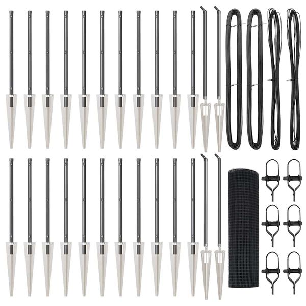 vidaXL Tvorelės stulpas Pilka 50 x 0,6 m (16 x 16 mm tinklas)