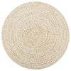 vidaXL Kilimas, baltos ir natūralios sp., 120cm, džiutas, rankų darbo