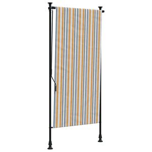 vidaXL Lauko roletas, geltonas/baltas, 100x270cm, audinys ir plienas