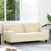 vidaXL Dvivietė sofa, kreminės spalvos, 140cm, dirbtinė oda