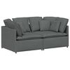 vidaXL Modulinė sofa su pagalvėlėmis, audinys, tamsiai pilka