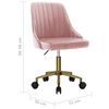 vidaXL Pasukamos valgomojo kėdės, 2vnt., rožinės spalvos, aksomas