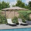 vidaXL Roma Parasol Taupe 286 x 285 x 270 cm Aliuminis ir poliesteris