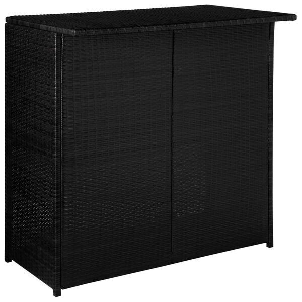 vidaXL Bistro baldų komplektas su pagalvėmis, 3d., juodas, polirat.