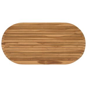 vidaXL Stalo vir&scaron;us 110 x 55 x 3,5 cm Ovalo Kieto teka medžio Natūrali