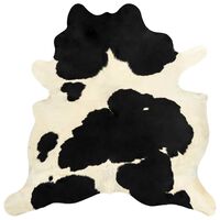 vidaXL Tikros karvės odos kilimas, juodos ir baltos spalvos, 180x220cm