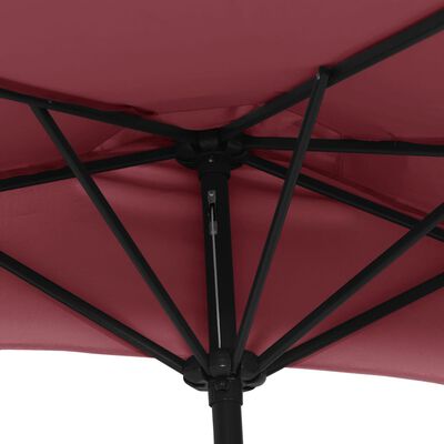vidaXL Balkono skėtis su aliuminiu stulpu, raudonas, 270x144x222cm