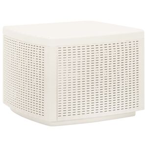 vidaXL Sodo staliukas, baltos spalvos, 53x53x40cm, plastikas